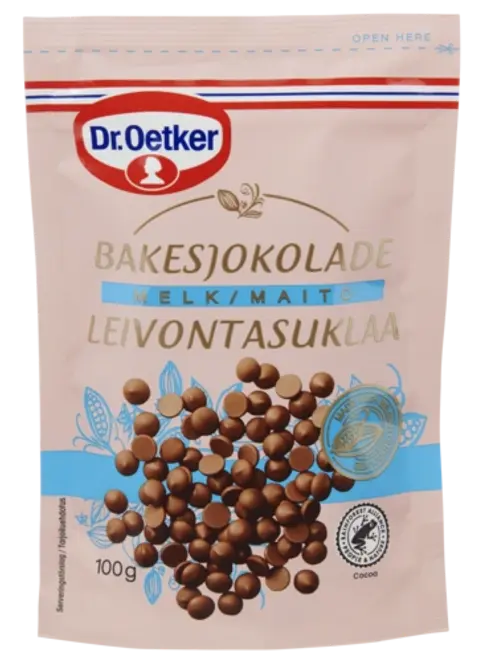 Dr. Oetker Pieniško šokolado gabalėliai kepiniams 100g