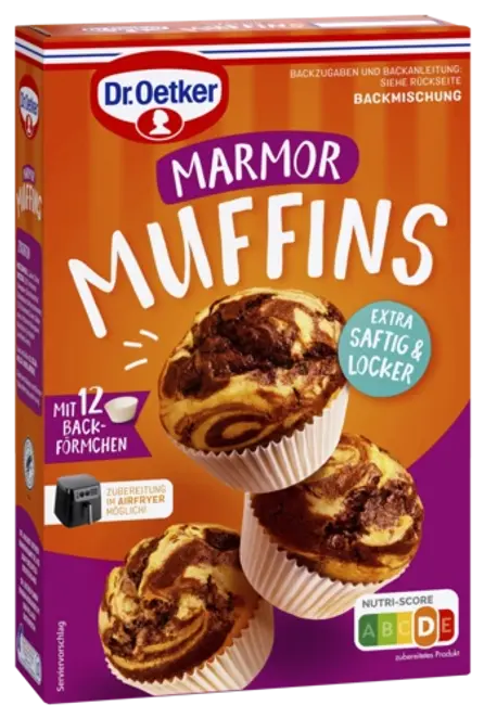 Dr. Oetker Miltinis mišinys marmuriniams keksiukams su šokolado drožlėmis 325g