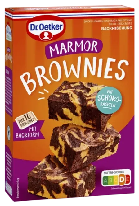 Dr. Oetker Miltinis mišinys marmuriniam pyragui su šokolado drožlėmis (Marmurinis braunis) 456g
