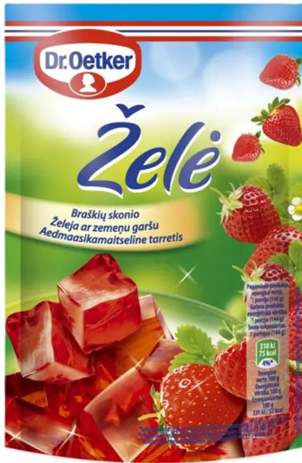 Dr. Oetker Braškių skonio želė (72 g)