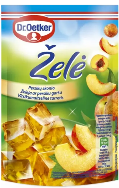 Dr. Oetker Persikų skonio želė (72 g)