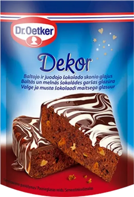 Dr. Oetker Juodojo ir baltojo šokolado skonio glajus