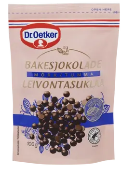 Dr. Oetker Juodojo šokolado gabalėliai kepiniams 100g