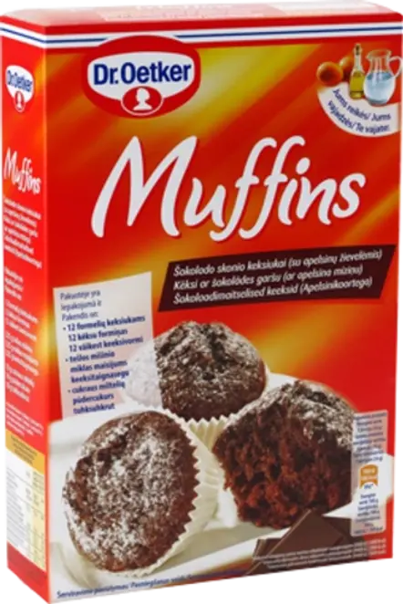 Dr. Oetker Šokoladiniai keksiukai (su apelsinų žievelėmis)