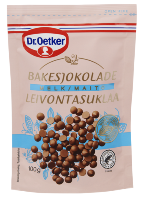 Dr. Oetker Pieniško šokolado gabalėliai kepiniams 100g