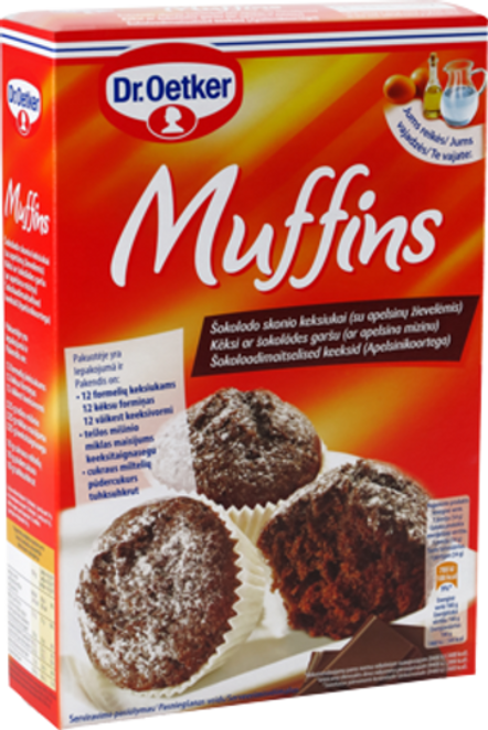 Dr. Oetker Šokoladiniai keksiukai (su apelsinų žievelėmis)