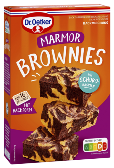 Dr. Oetker Miltinis mišinys marmuriniam pyragui su šokolado drožlėmis (Marmurinis braunis) 456g